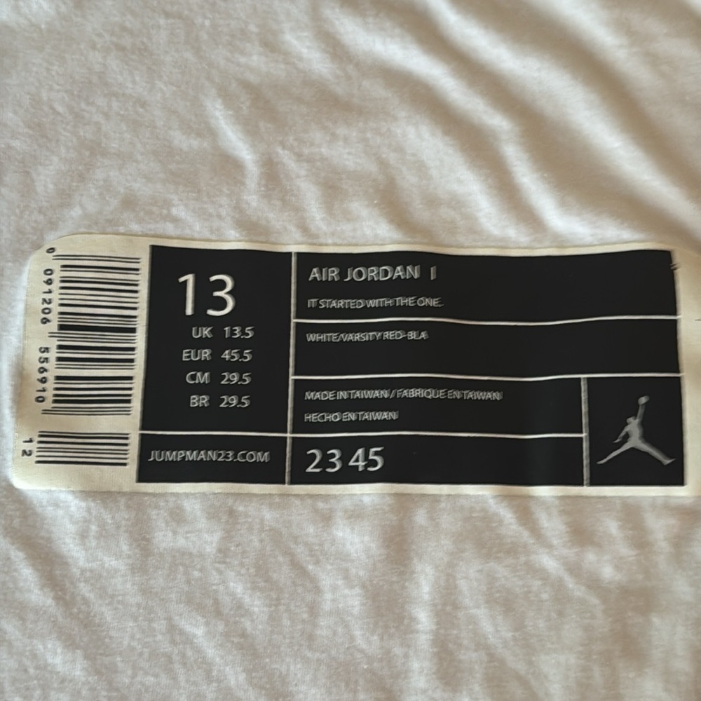 Jordan White Tee with Black Label Design - Picture 2 of 5